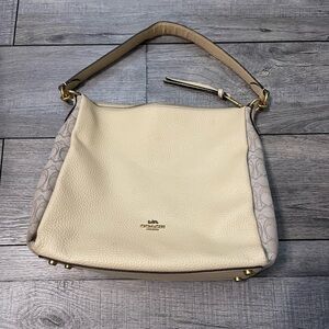 Coach Cream and Tan Hobo shoulder Bag